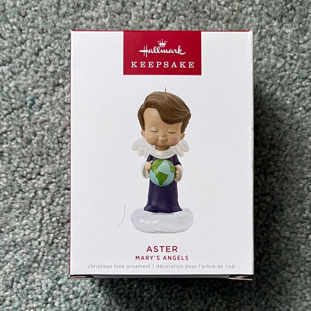 Hallmark Mary's Angels Aster Ornament with Purple and White
